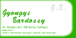 gyongyi bardossy business card