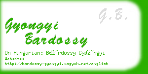 gyongyi bardossy business card